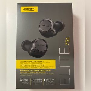 Jabra Elite Active 75t waterproof earbuds.  New, in unopened box.
